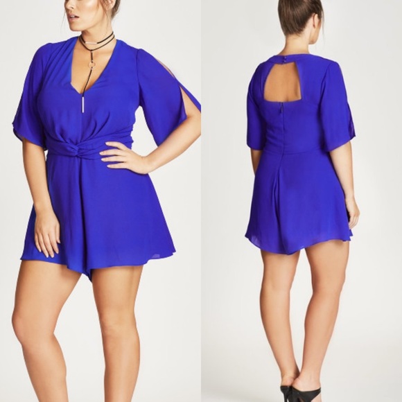 City Chic Pants - City Chic twist front romper/playsuit